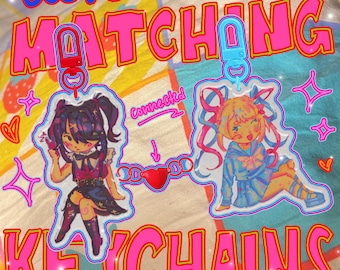 custom ship couple pairing keychain commission