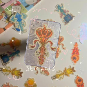 Mond Mädchen magische Leuchtsticker Aufkleber || Die Schnitt, 5 cm Größe, Star Holo Laminat, wasserfest • Personal Journal Planer Laptop Handy