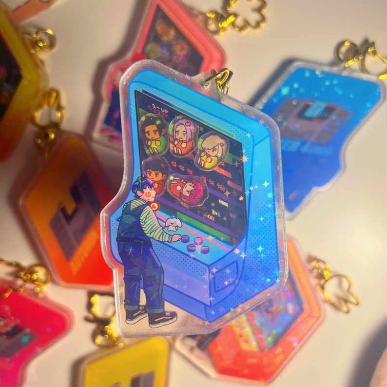 Arcade Games Multicolor Shaker Keychain - Etsy