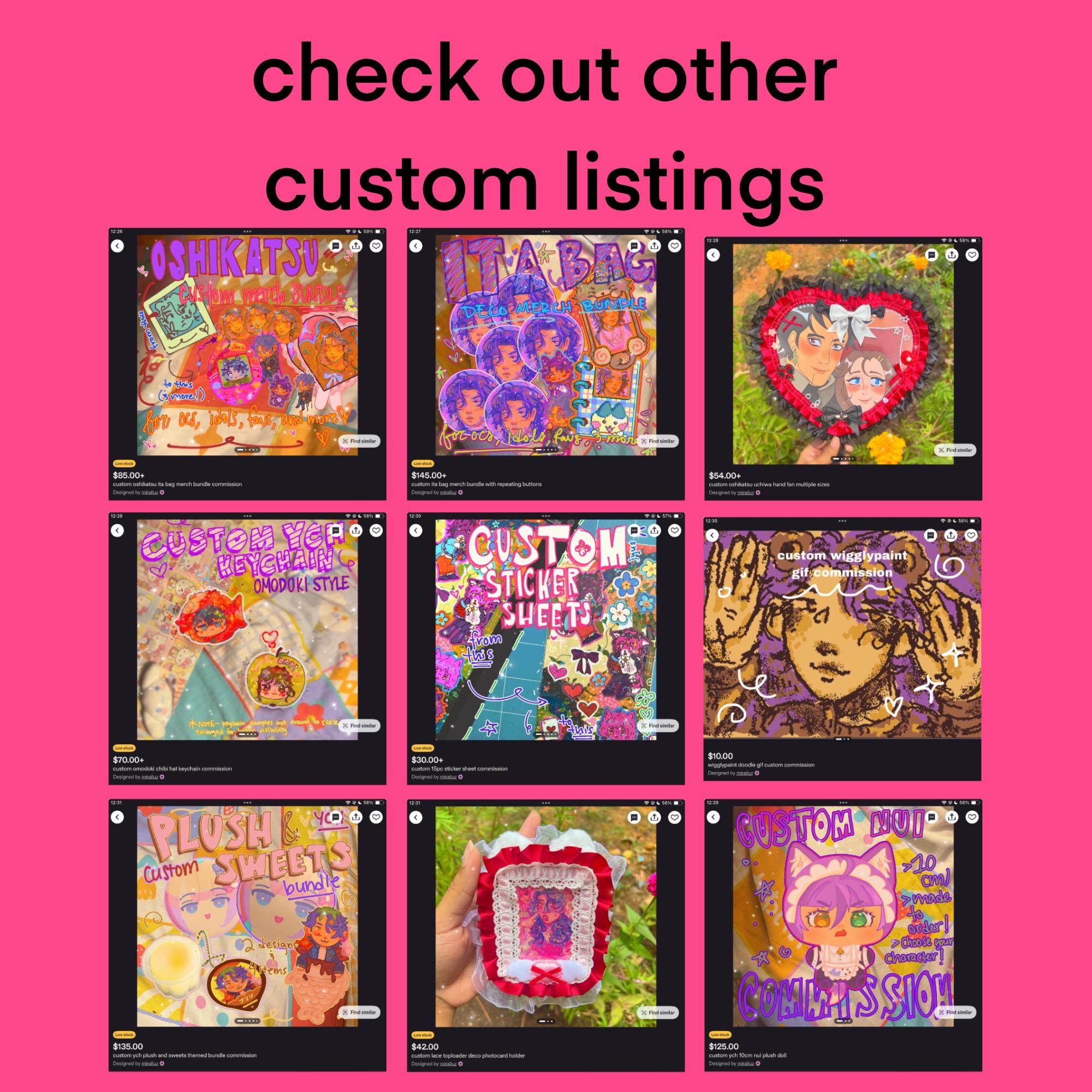 Last Call ! Custom Ita Bag Merch Bundle With Repeating Buttons - Etsy