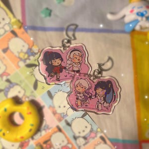 kiamei running into future keychain || acrylic, 7cm size, star and heart holo, silver moon clasp • bag backpack phone desk carabiner on sale