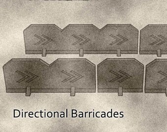 Directional Barricades and Markers Props For Tabletop Games Like Gaslands, Car Wars and Racing Battles