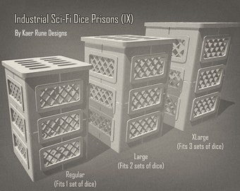 Sci-Fi Industrial Dice Prison (IX) / Jail For Tabletop games like Dungeons & Dragons, Star Wars, Gaslands and More