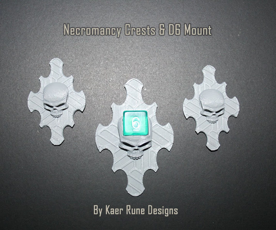Necromancer's Crest Tokens With Optional D6 Dice Mounts | Etsy