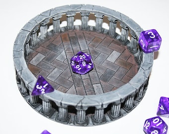 Archaic Arena Dice Tray A Colosseum Theme For Tabletop Games like Dungeons & Dragons, Zombicide and Pathfinder.