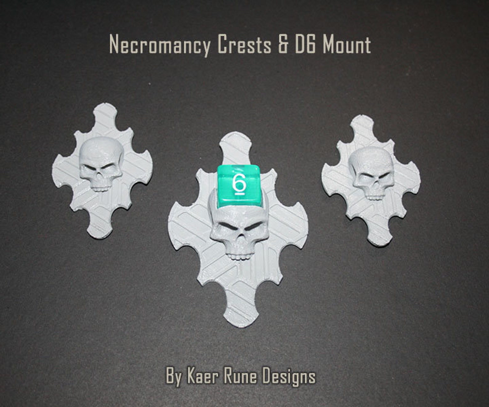 Necromancer's Crest Tokens With Optional D6 Dice Mounts | Etsy