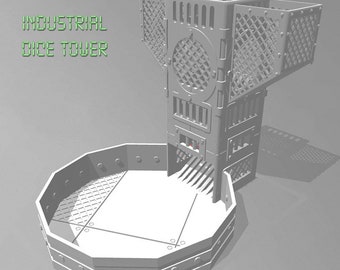 Industrial Themed Dice Tower, Tray and Jail For Gaslands, Zombicide, Dungeons & Dragons and Other Tabletop Games