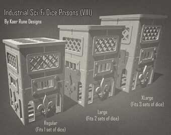 Sci-Fi Industrial Dice Prison (VIII) / Jail For Tabletop games like Dungeons & Dragons, Star Wars, Gaslands and More