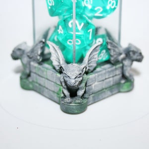 Gargoyle Statues Set On Stone Walls Base For Dice Containers and perfect for Tabletop Games and Gaming