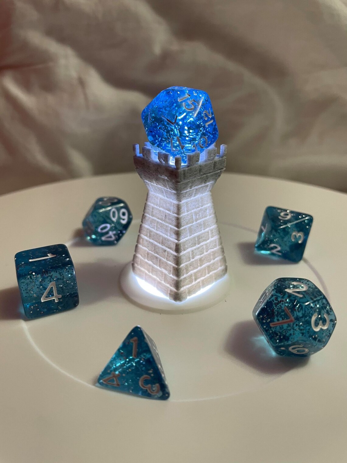 Defense Tower Dice Guardian Plinths With Personalized Heraldic Etsy