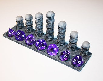 Necromancer Skull Dice Totems, Dice Tray or Terrain For Fantasy Tabletop Games like Dungeons and Dragons and Zombicide