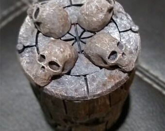 Necromancer Dice Cup and Holder With Undead Skulls For Dungeons & Dragons, Pathfinder and Other TTRPGs