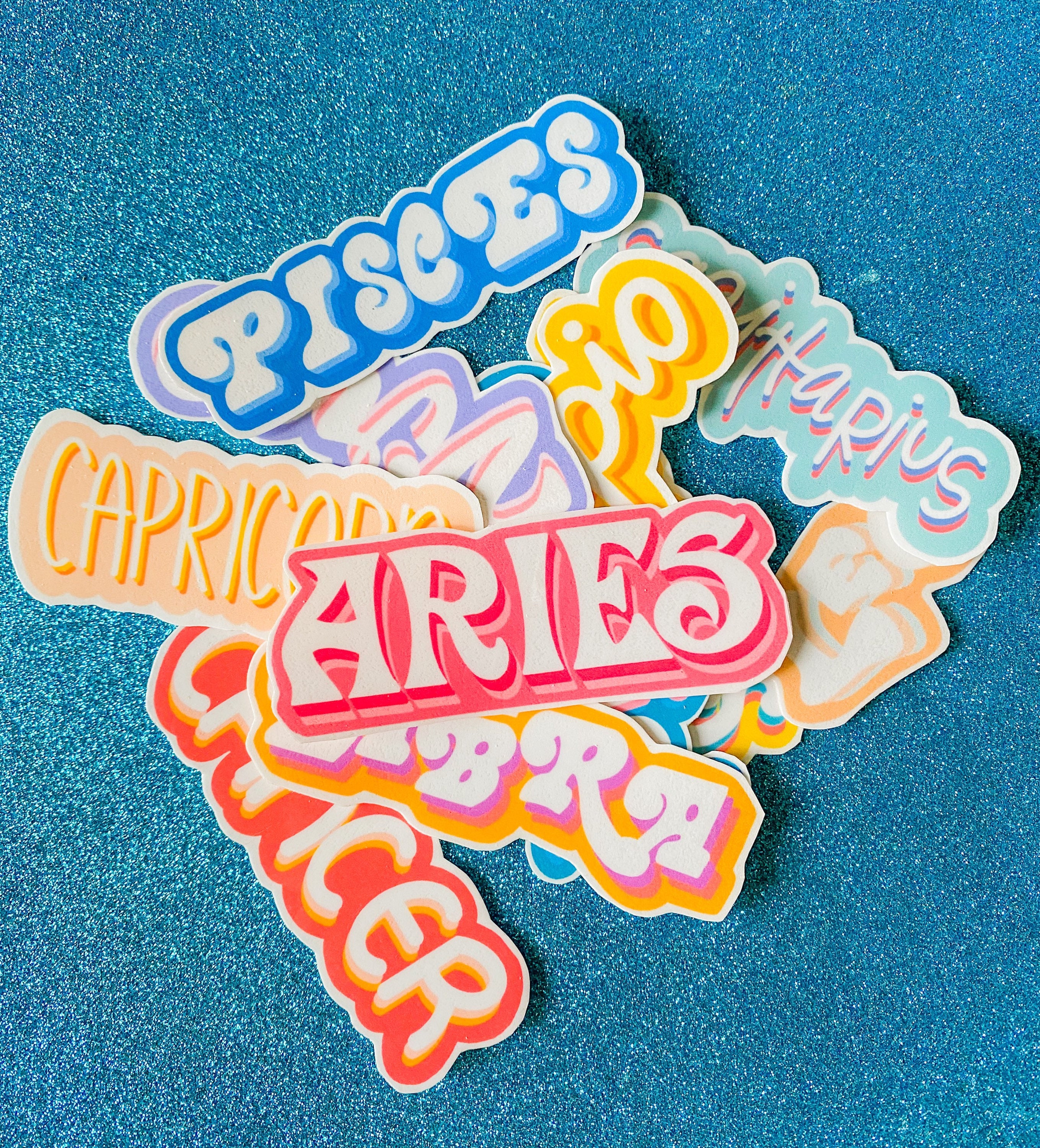 Zodiac Sticker, astrology sticker, zodiac art, Taurus, Pisces, Capric…