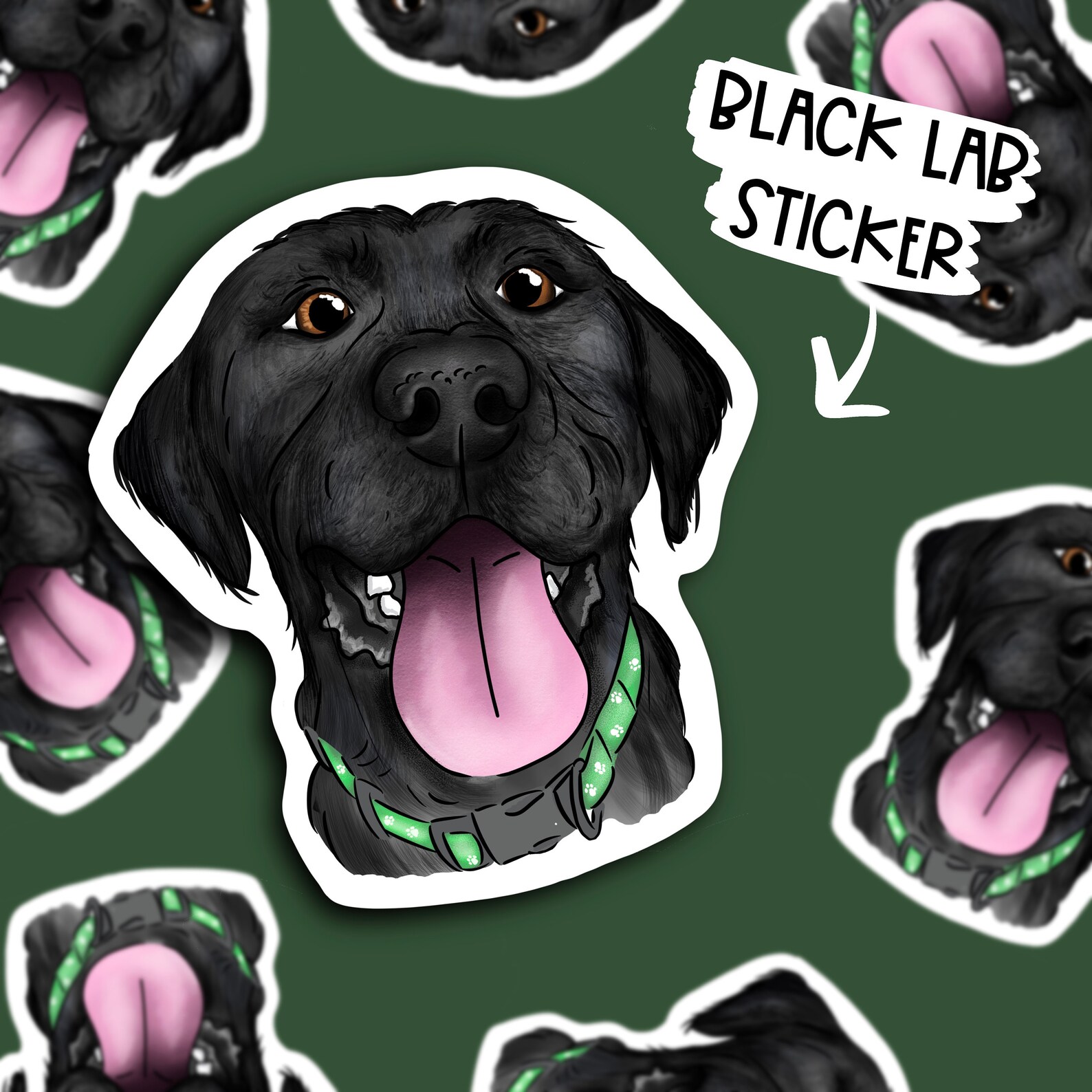 Black Lab Dog Pet Sticker Etsy