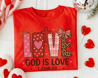 Camisetas cristianas de San Valentín/Top cristiano de San Valentín/Camiseta cristiana de San Valentín para niños/