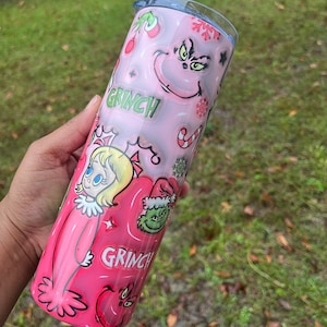 Grinch Tumbler/ Grinch Christmas Tumbler /20 ounce tumbler /Grinchmas / Winter Tumblers /Christmas Tumbler/ Christmas coffee mug/3D grinch