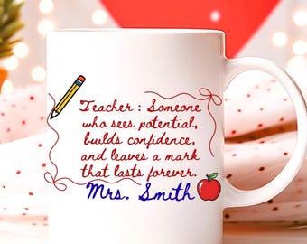 Taza personalizada para profesores / Regalo personalizado para profesores / Regalo de agradecimiento para profesores / Regalo de fin de curso para profesores / Taza de vuelta al cole