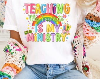 Camiseta "Enseñar es mi ministerio", Camiseta para profesor cristiano, Camiseta para profesor con valores religiosos, Camiseta Comfort Colors, Regalo para profesor, Camiseta de regreso a clases