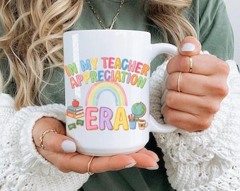 Taza de agradecimiento para profesores, Taza "En mi época de profesor", Regalo para profesores, Bonita taza de café arcoíris para profesores, Regalo de fin de curso para profesores