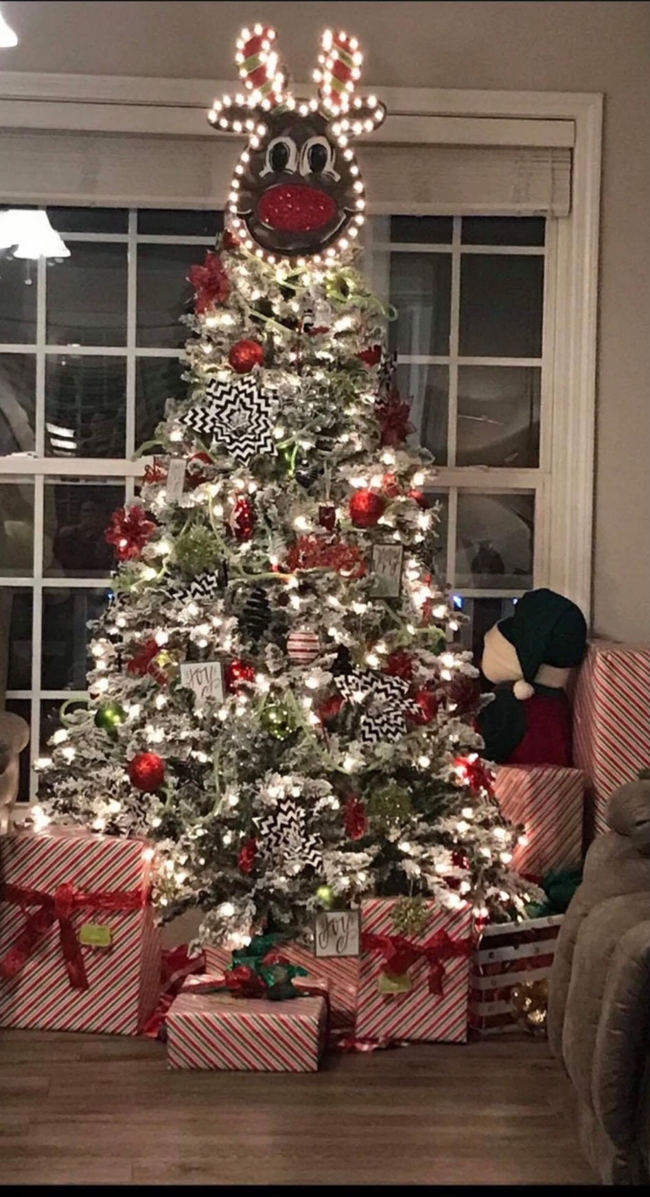 Rudolph themed christmas tree Clearance