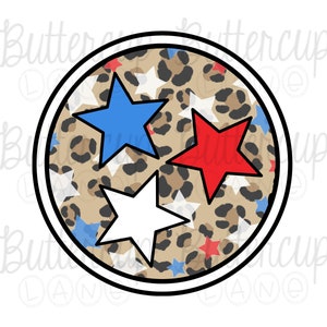 Tennessee Tri Star PNG / Leopard / Patriotic 4th of July / Digital Download / Sublimation Design