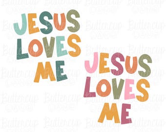 Kids Jesus Loves Me PNG Bundle - Bible Verse Digital Download