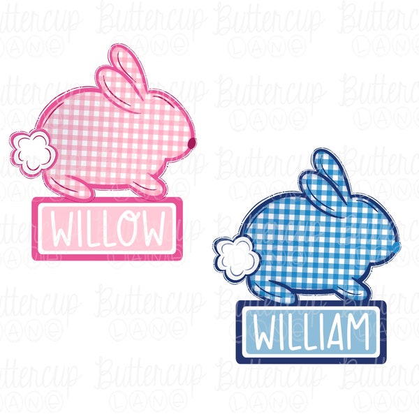 Plaid Easter Bunny Kids Name Box PNG Bundle / Girl name / Boy name / Digital Download / Sublimation Design