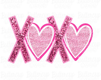Sequin XOXO Valentines PNG / Faux Glitter / Digital Download ...