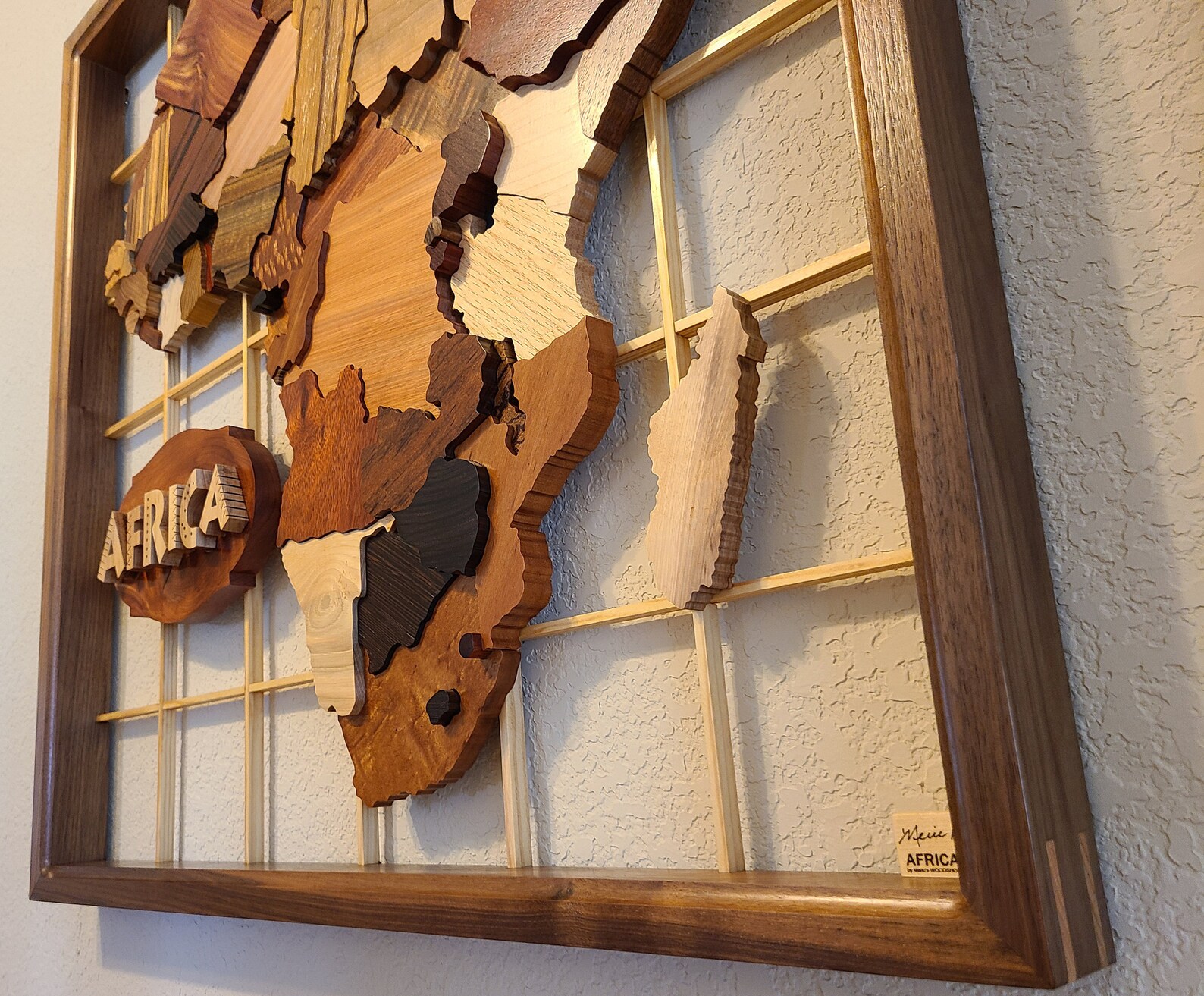 Africa Africa Wall Art Map of Africa Exotic Woods Made In Etsy