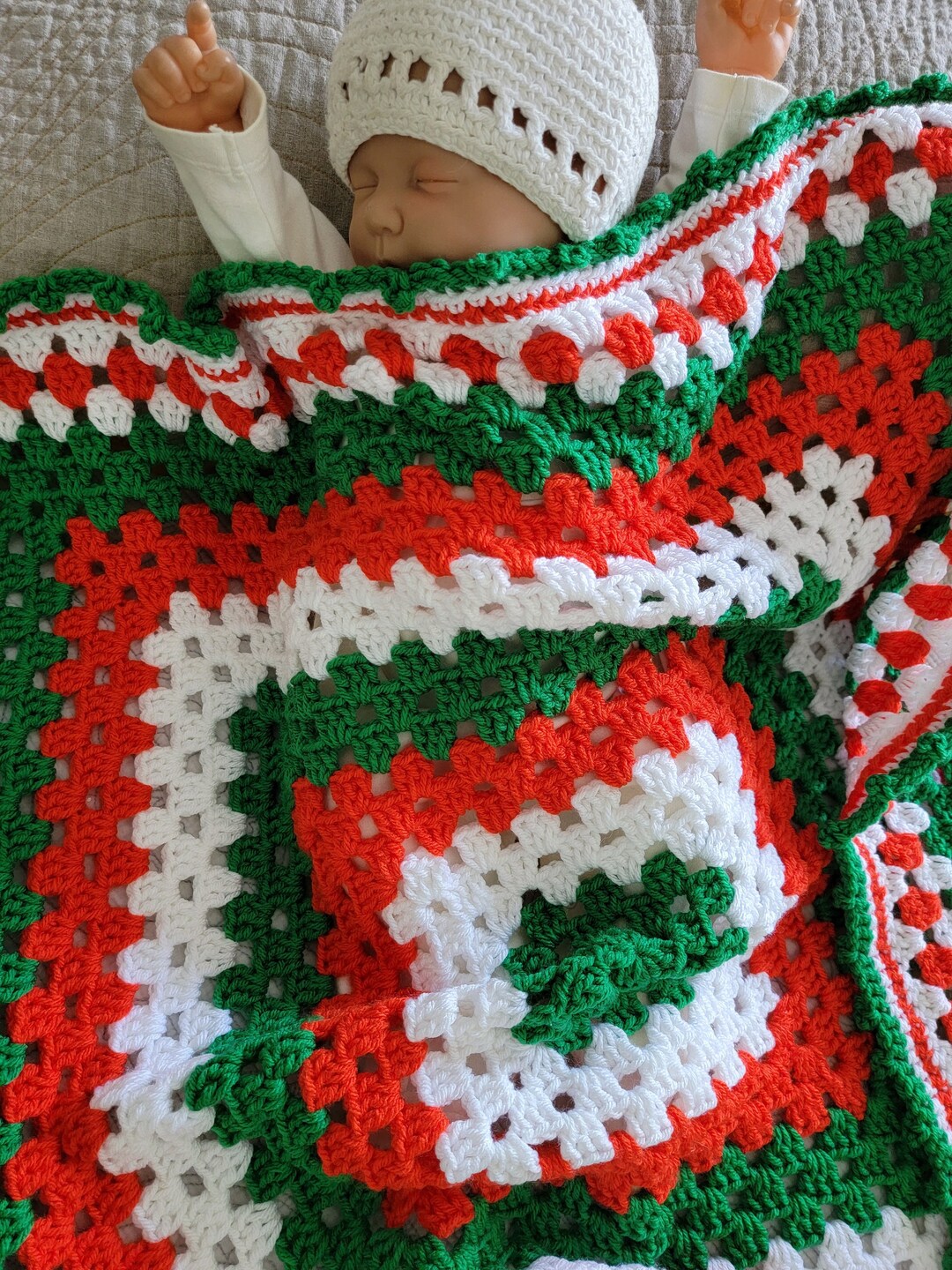 Hand Crochet Baby Blanket Irish Flag Colors Etsy