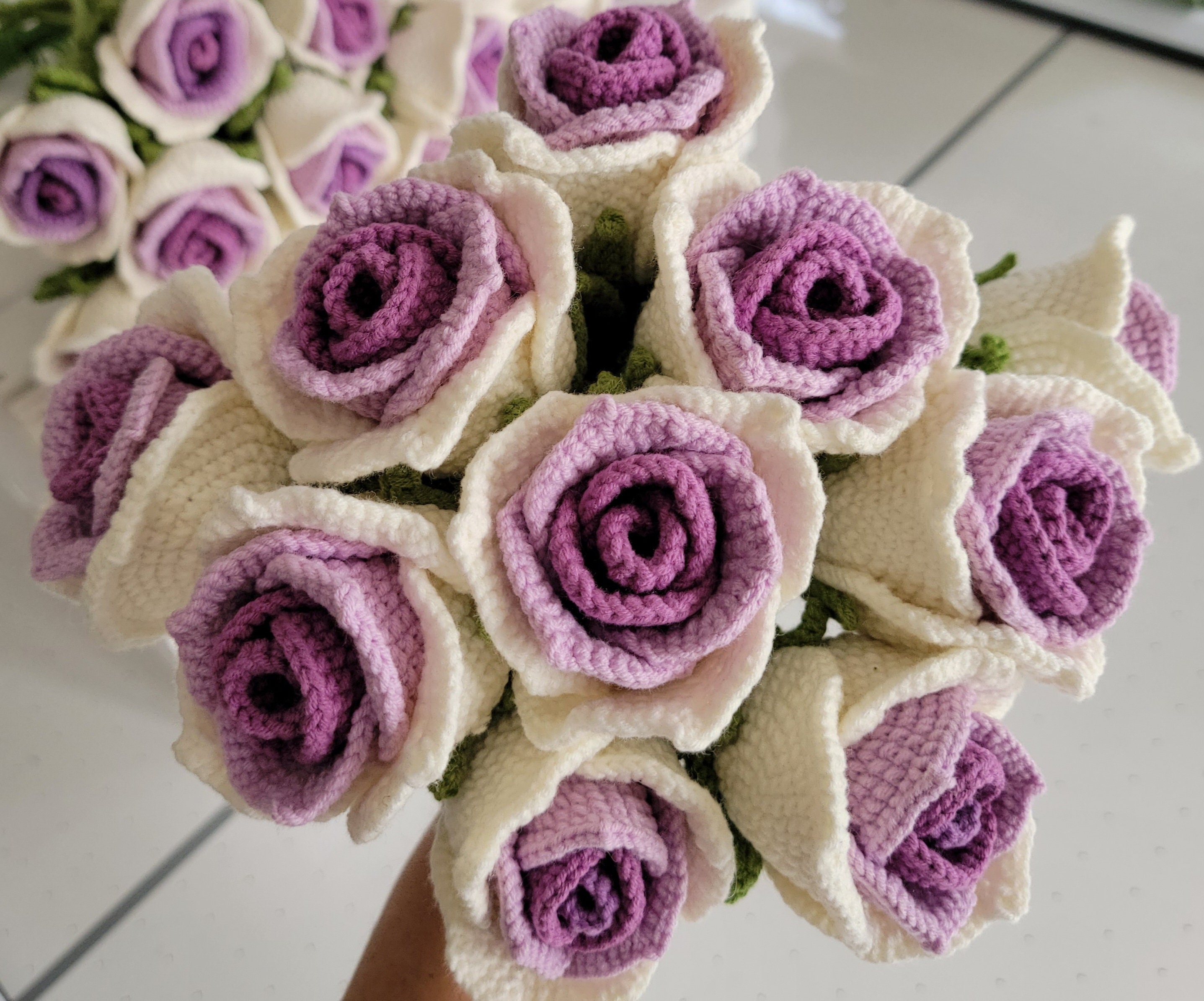 Crochet Flowers Bouquet Handmade, Finished Product, Rose,jasmine