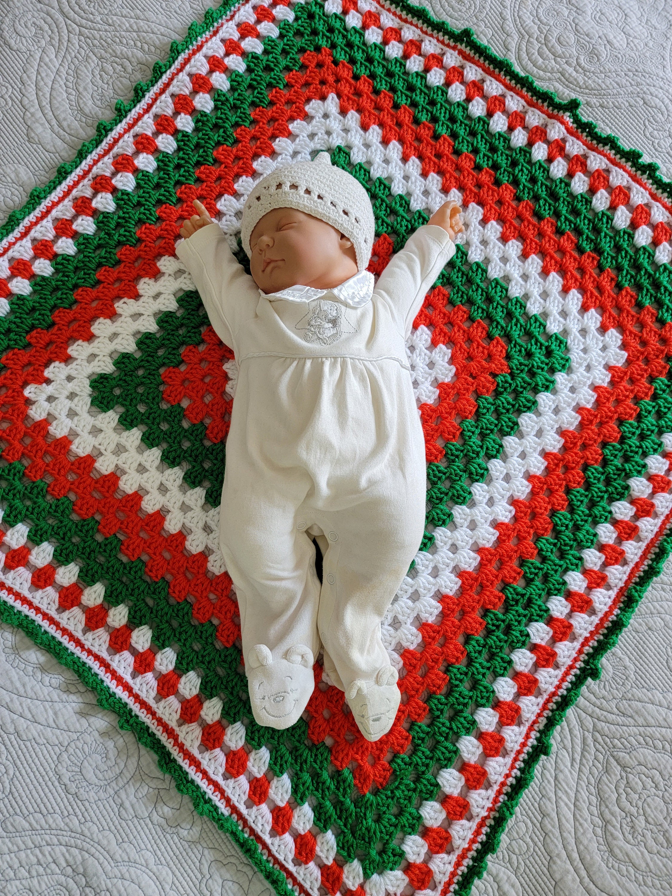 Hand Crochet Baby Blanket Irish Flag Colors Etsy