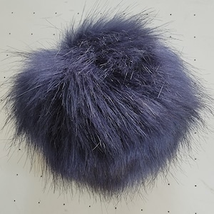Dark Navy Blue Faux Fur Pom Poms for Knitted Hats Beanies Crafts