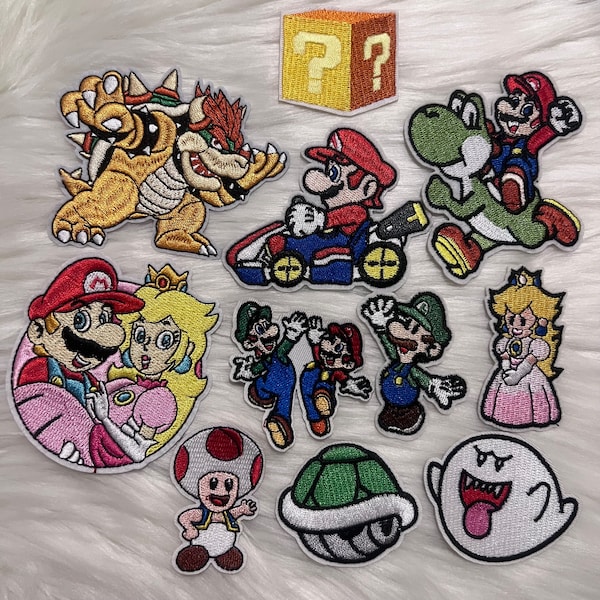 super mario  iron on patch, sew on patch,embroidered,embroidery, applique patches for jacket hat backpack