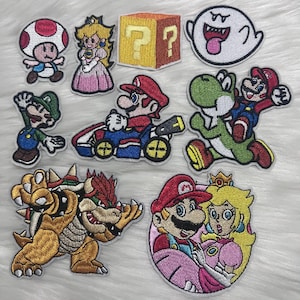 9 super mario iron on patch, sew on patch,embroidered,embroidery, applique patches for jacket hat backpack