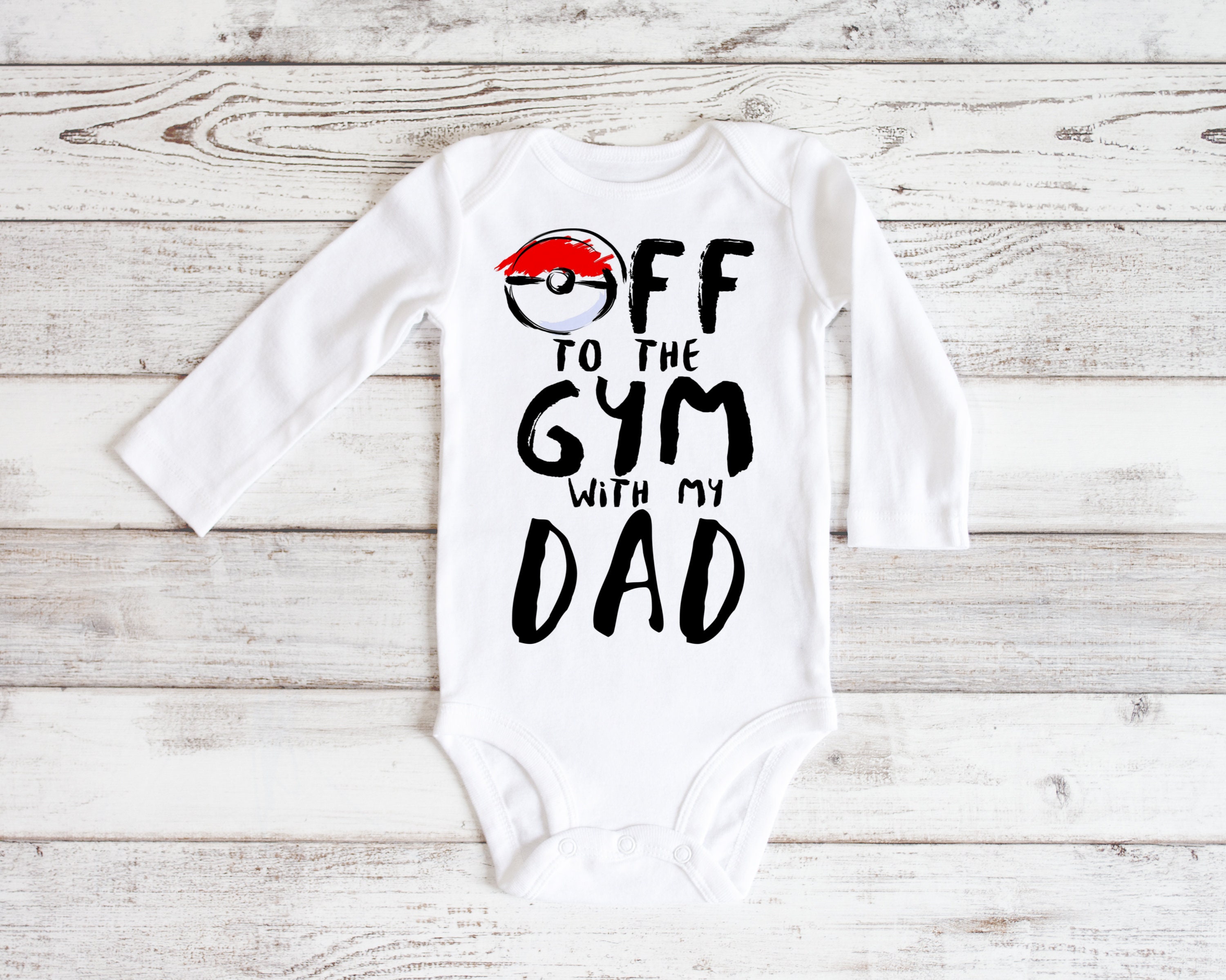 Pokemon Off To The Gym With Dad Funny Baby Toddler Super Soft Etsy