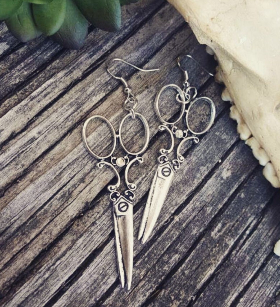 Hair Stylist Jewelry Silver Scissor Charm Earrings WITH GIFT Etsy