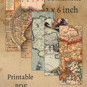 Printable 10 X Vintage Maps Bookmarks, Instant Download PDF - Etsy