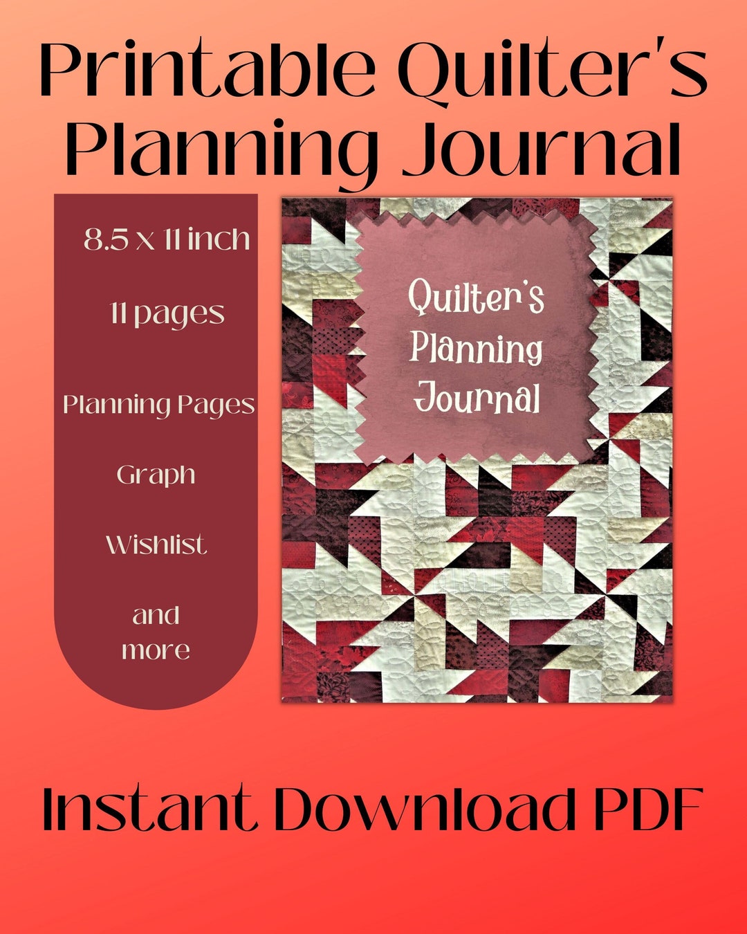 Printable Quilter's Planning Journal Quilting Projects Etsy