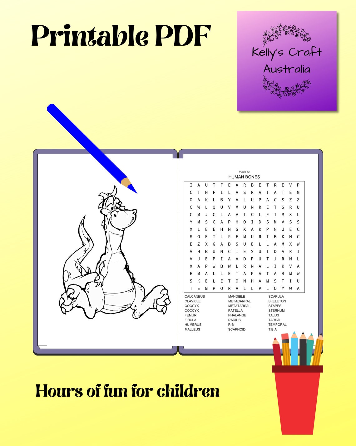 Printable Kids Activity and Coloring Book Word Search Mazes | Etsy