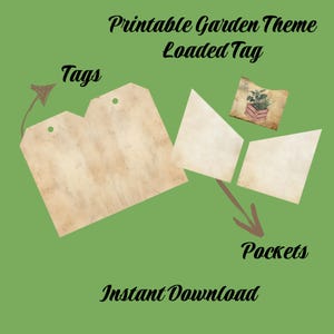 Printable Garden Theme Loaded Tag Kit, Junk Journal Ephemera, Instant ...