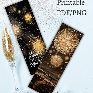 Printable 10 X Happy New Year Bookmarks, Instant Download PDF/PNG - Etsy