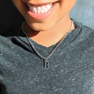 Boy Initial Necklace Etsy