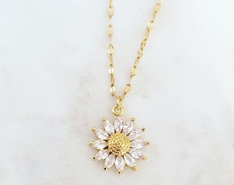 Sunflower Necklace, Flower Necklace