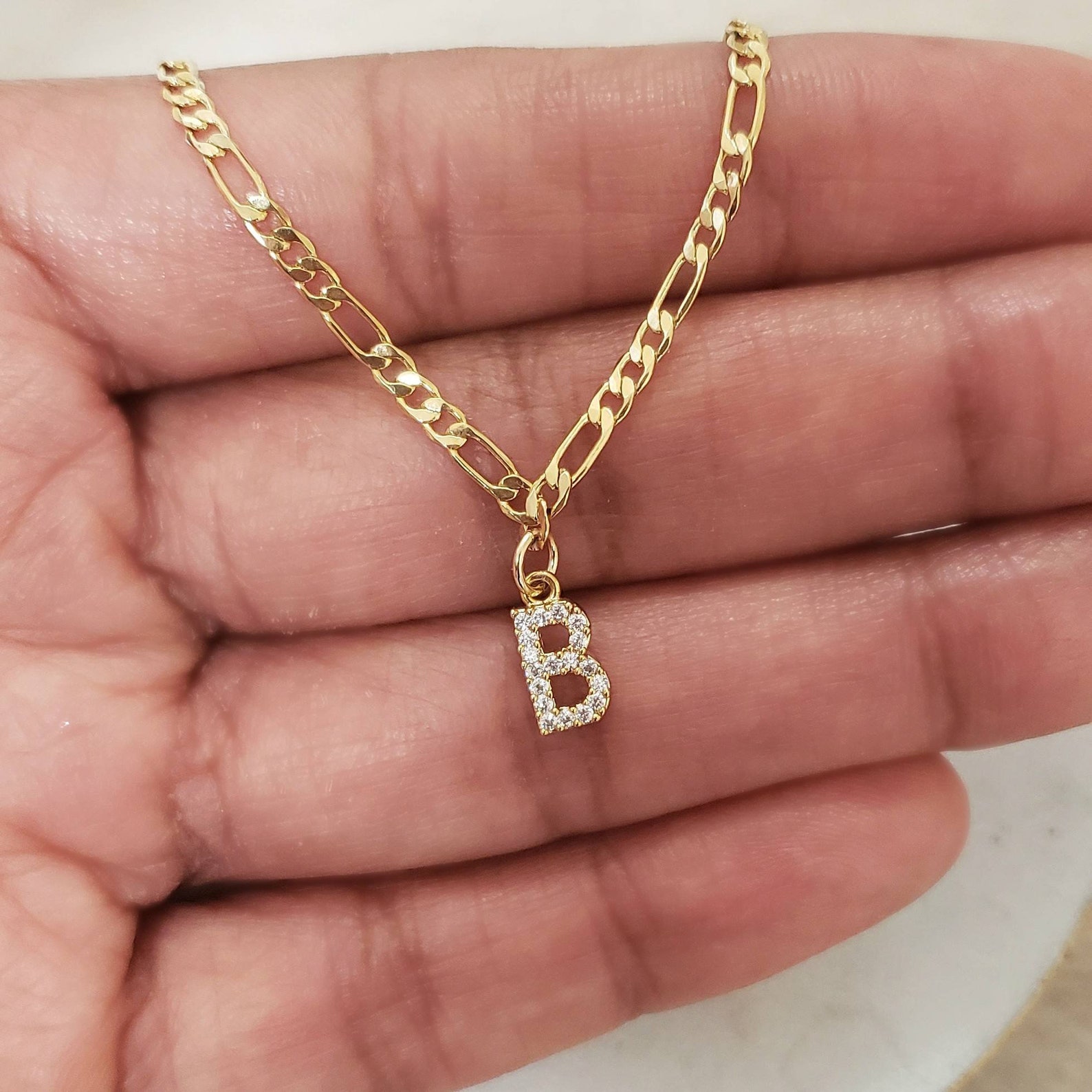 Gold Letter B Necklace Initial B Necklace B Choker Etsy