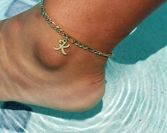 Gold Letter Anklet, Personalized Gold Anklet