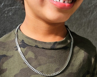 Kinder Silber kubanische Halskette