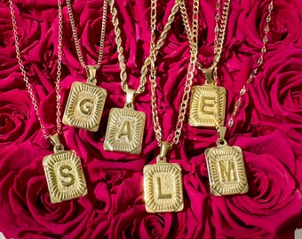 Waterproof Gold Initial Necklace Letter Necklace for Men, Women, and Kids