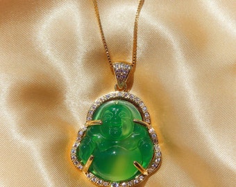 Green Jade Buddha Necklace