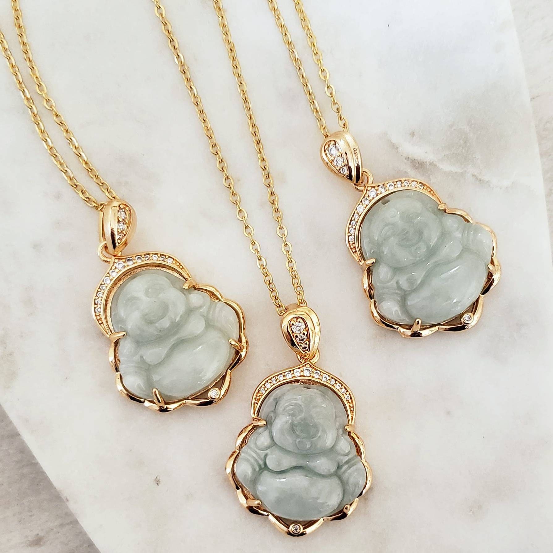 Light Green Buddha Necklace Light Green 